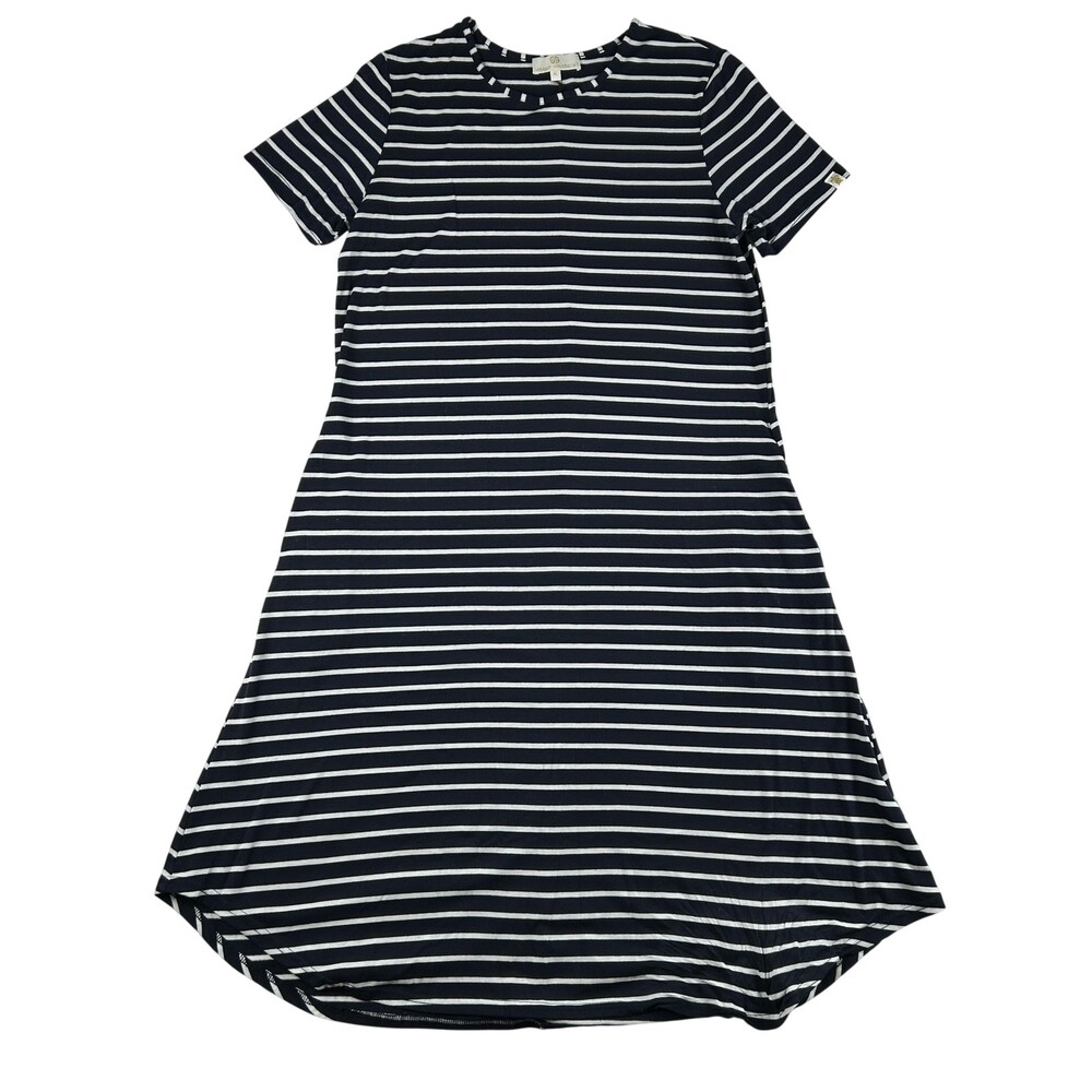 Simply Southern T-Shirt Dress Womens Medium Navy Stripe Jersey Pockets Casual